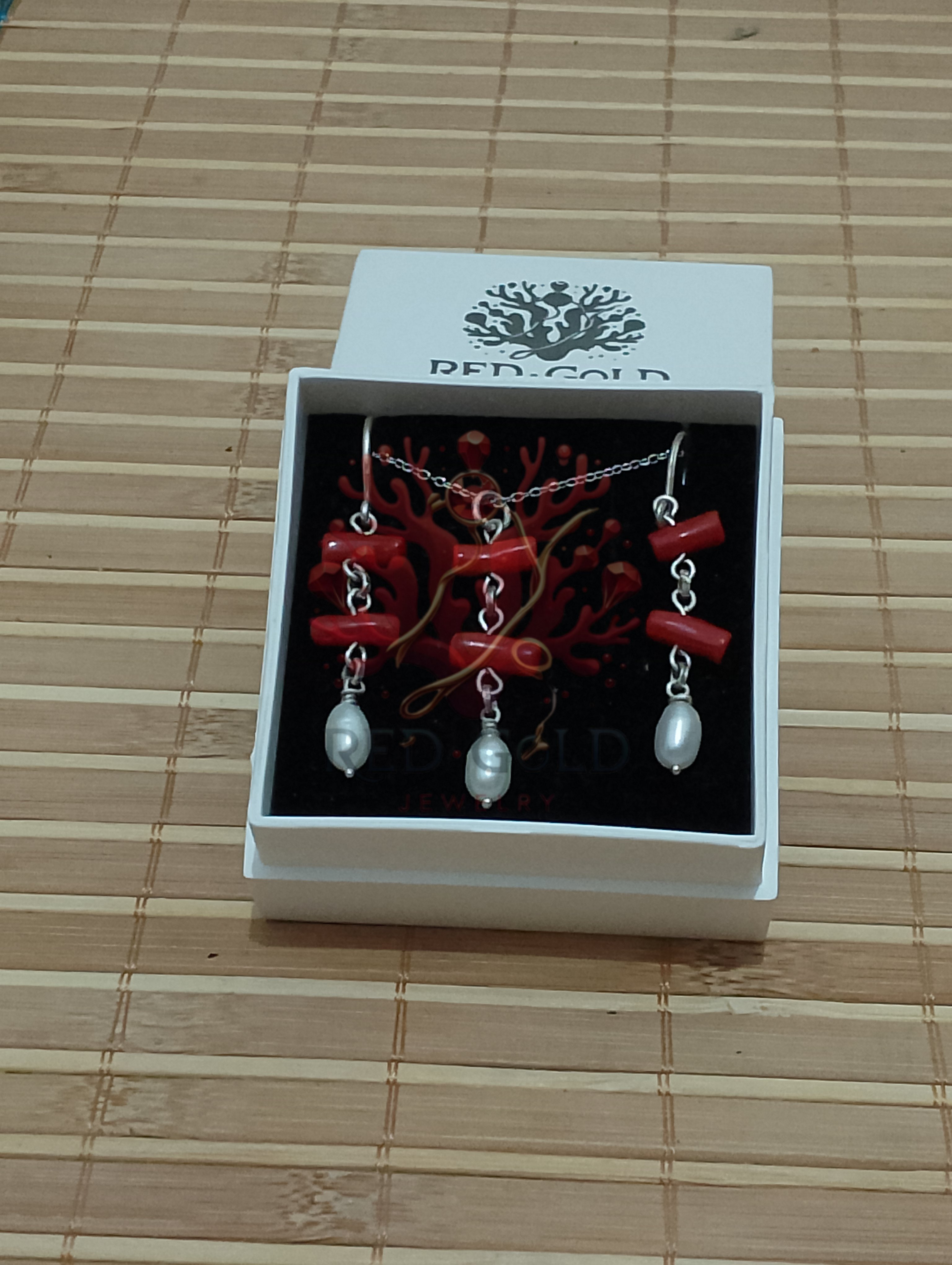 طقم ثنائي مرجان 🪸 وفضة D-02 - miniature 2